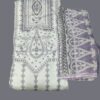 Mercerised Cotton Suit with printed Chiffon dupatta - Image 2