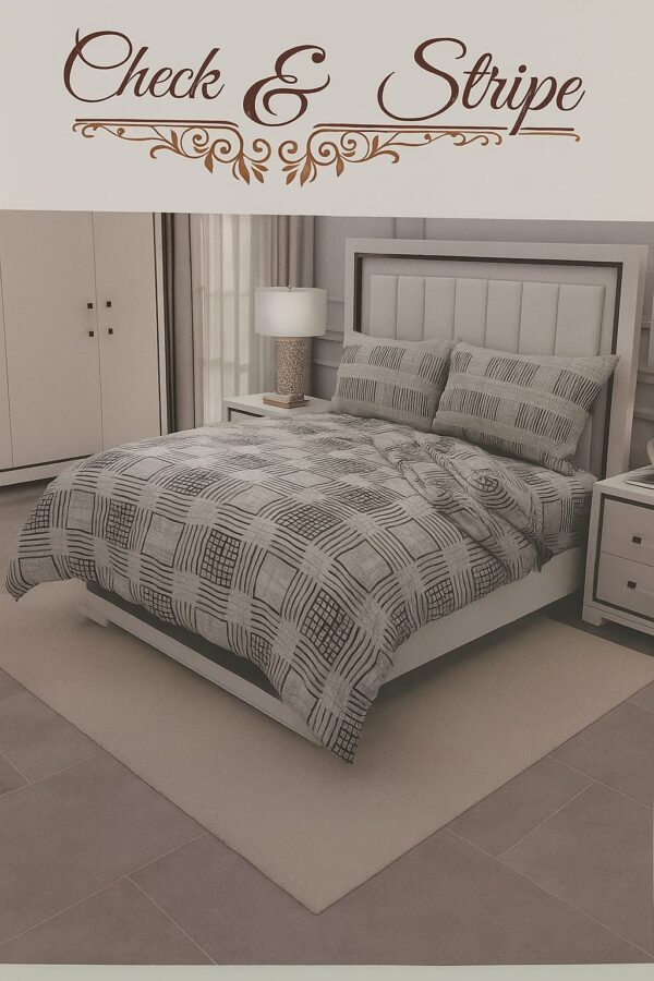 Bella Casa Check & Stripe Double Bed Sheet