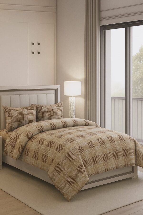 Bella Casa Check & Stripe Double Bed Sheet