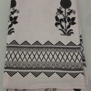 Black & White Jute Cotton Bedsheet