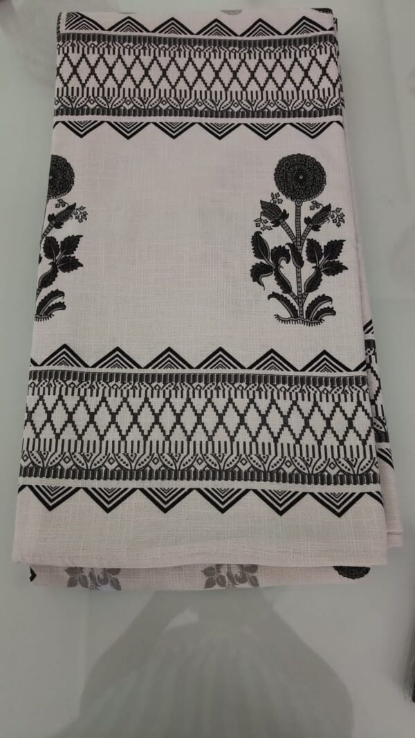 Black & White Jute Cotton Bedsheet