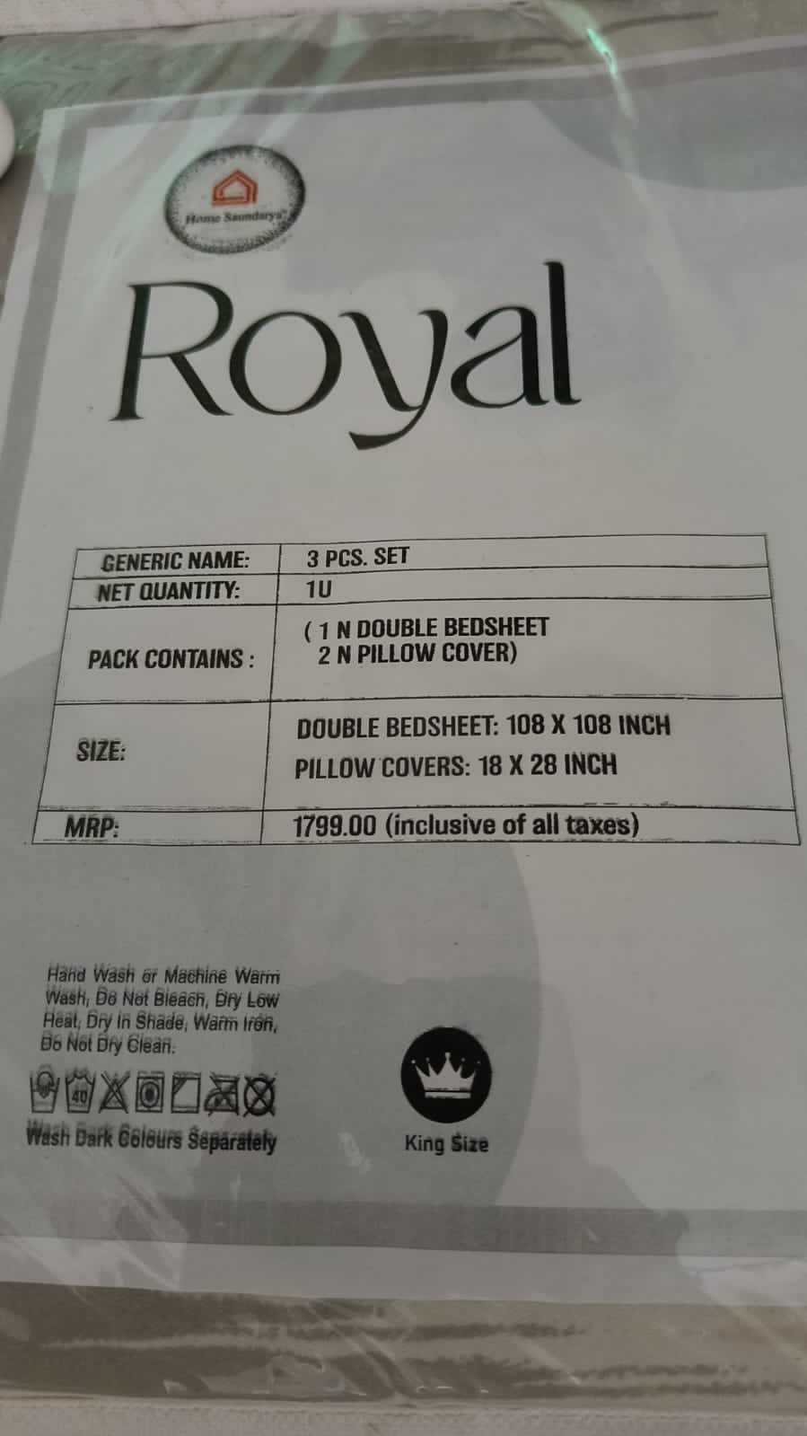 Royal King Size Bedsheet - Image 3