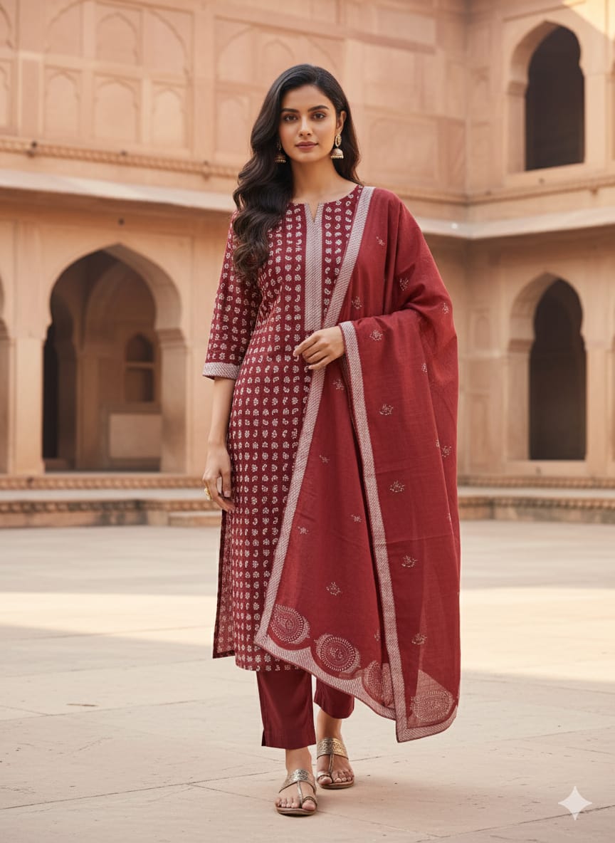 Printed Cotton suit