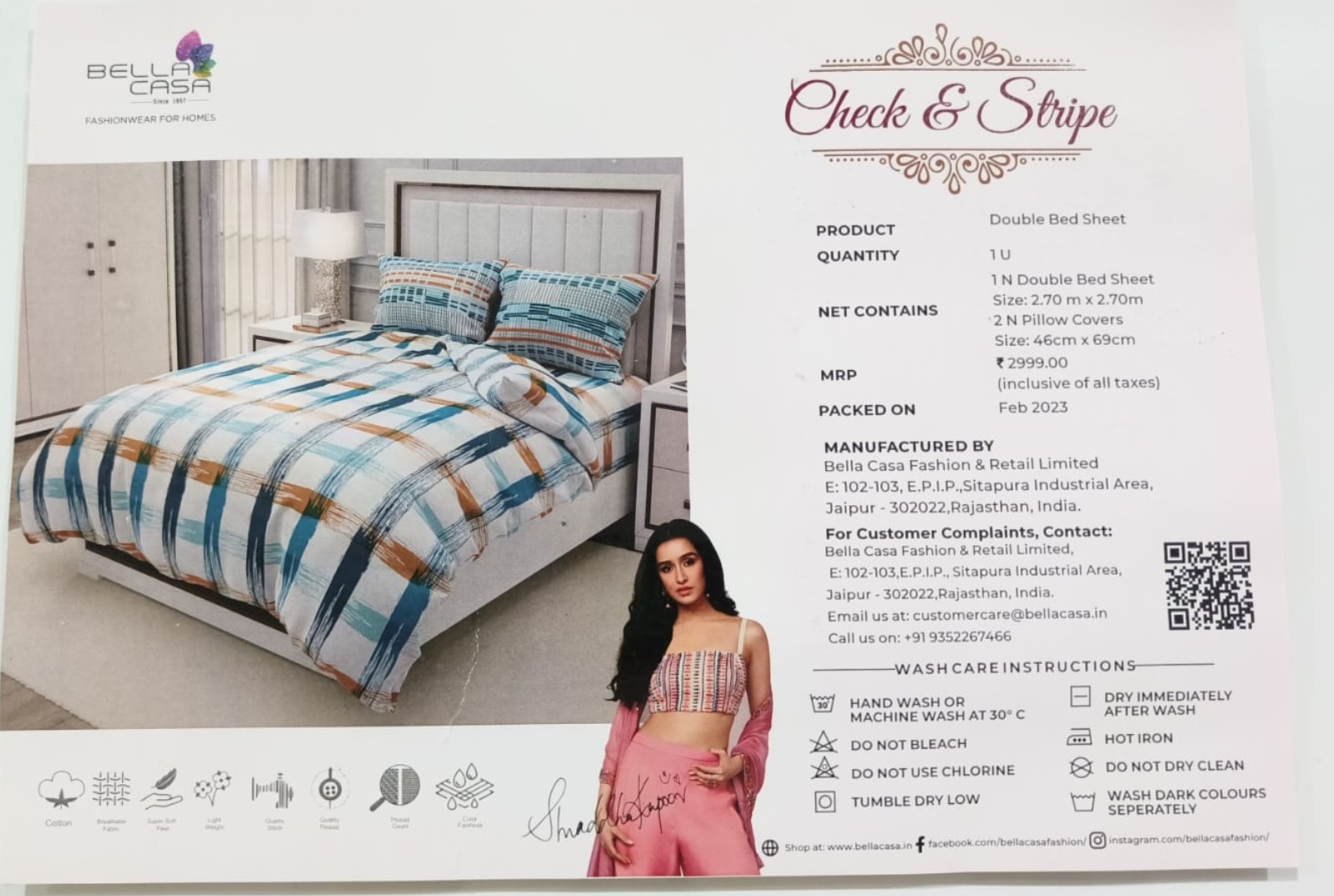 Bella Casa Double Bed Sheet - Image 2