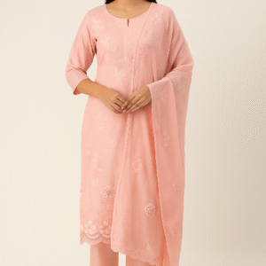 Pure Cotton Embroidered Suit