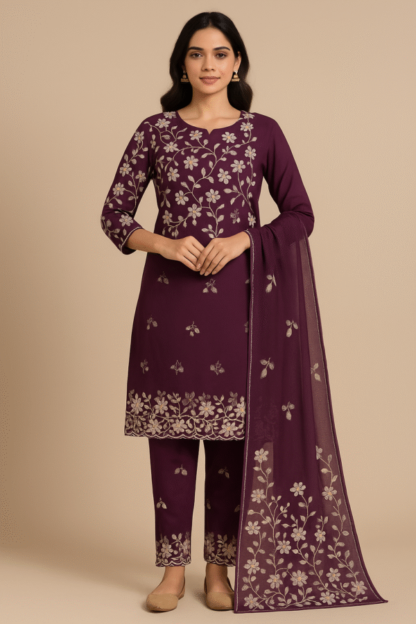 Georgette Embroidered Suit