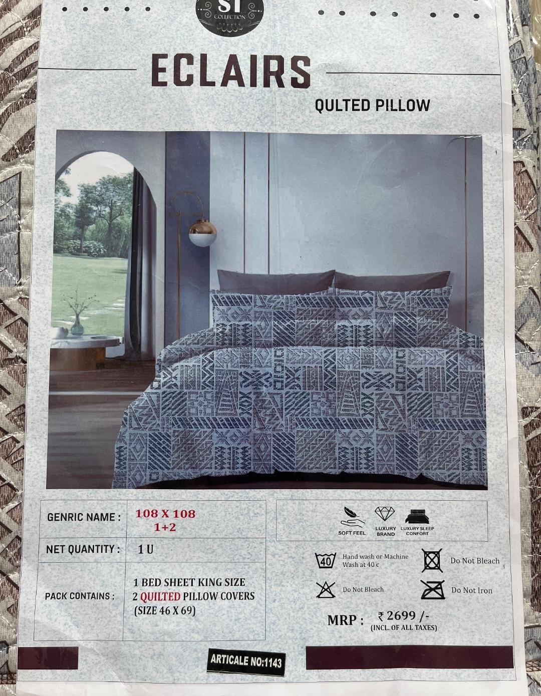 Eclairs Quilted  Bedsheet - Image 2