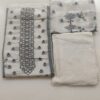 White Shimmer Booti Embroidered Suit - Image 2