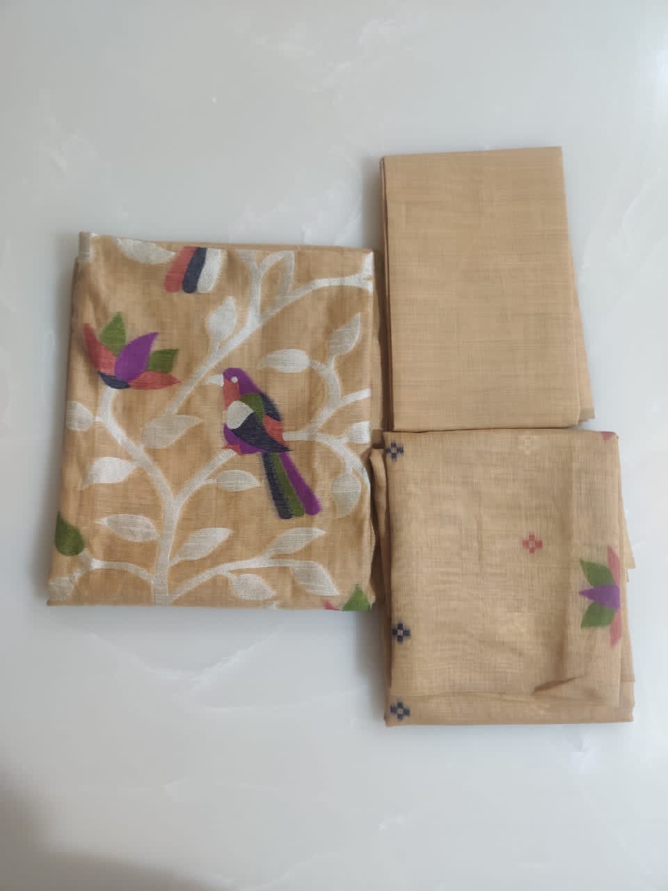 Beige Jamdani Handloom Suit  - Image 2