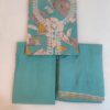 Turquoise Floral Embroidered Cotton Suit - Image 2