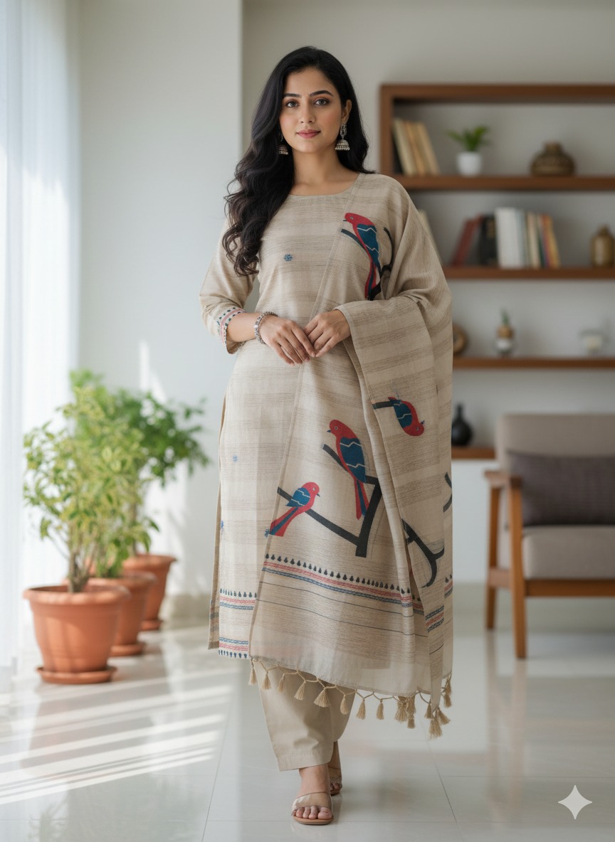 Timeless Jamdani Handloom Suit