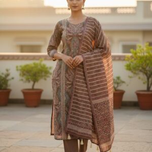 Heritage Maheshwari Kantha Work Suit