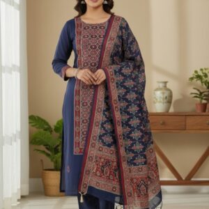 Heritage Maheshwari Kantha Work Suit