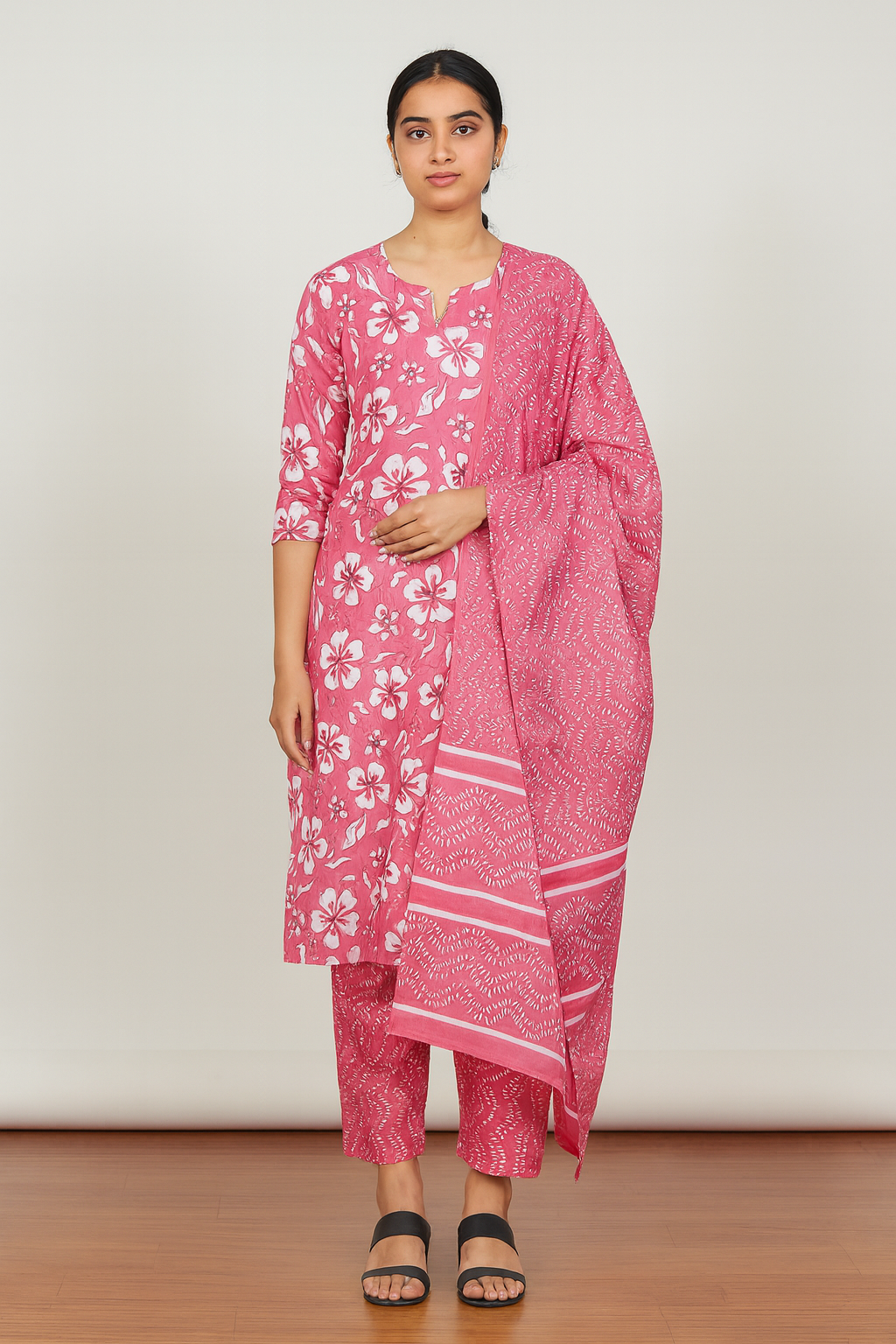 Blossom Pink Cotton Suit