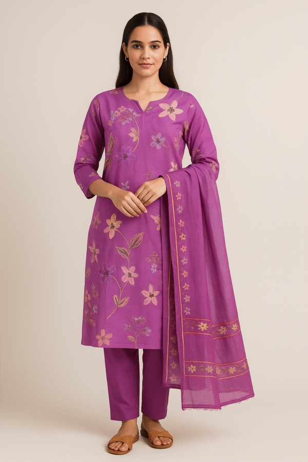 Floral Musleen Cotton Suit