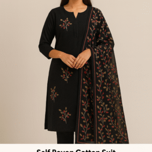 Self Rayon Cotton Suit