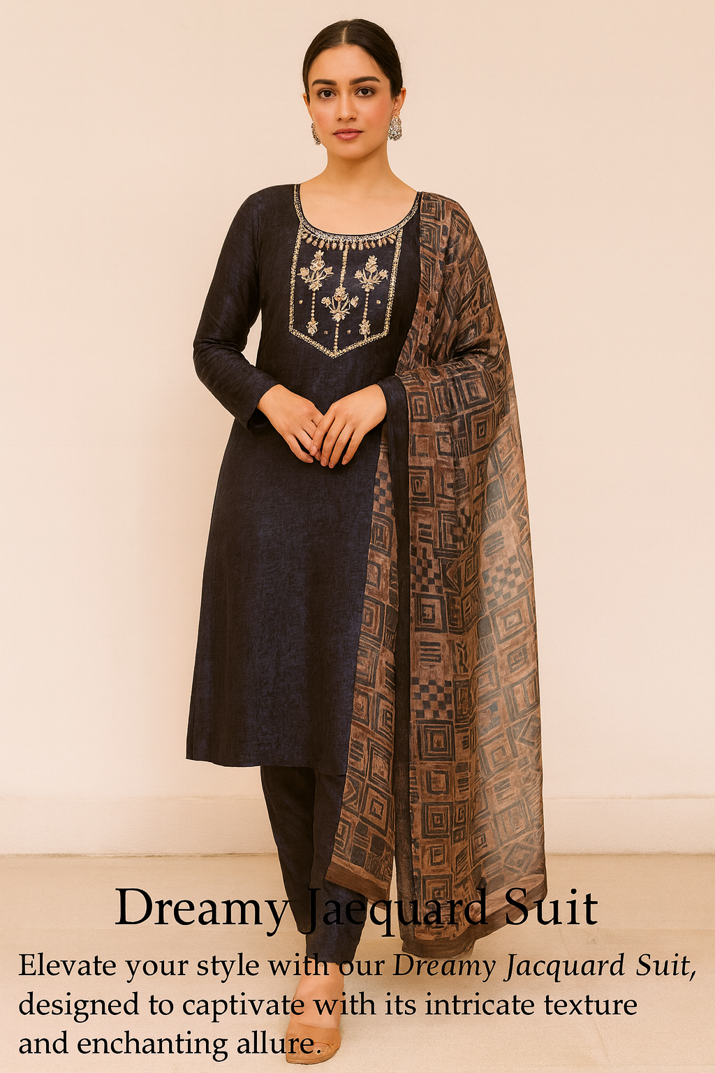 Graceful Semi-Tussar Suit