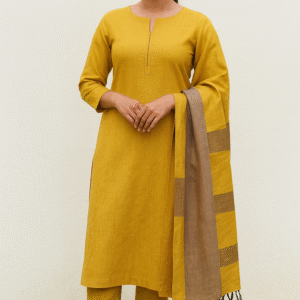 Handloom Silk Striped Suit 