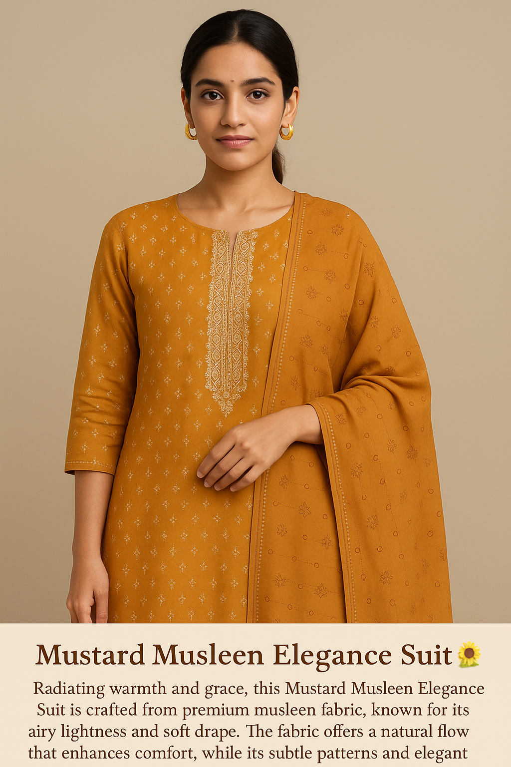 Mustard Musleen Elegance Suit