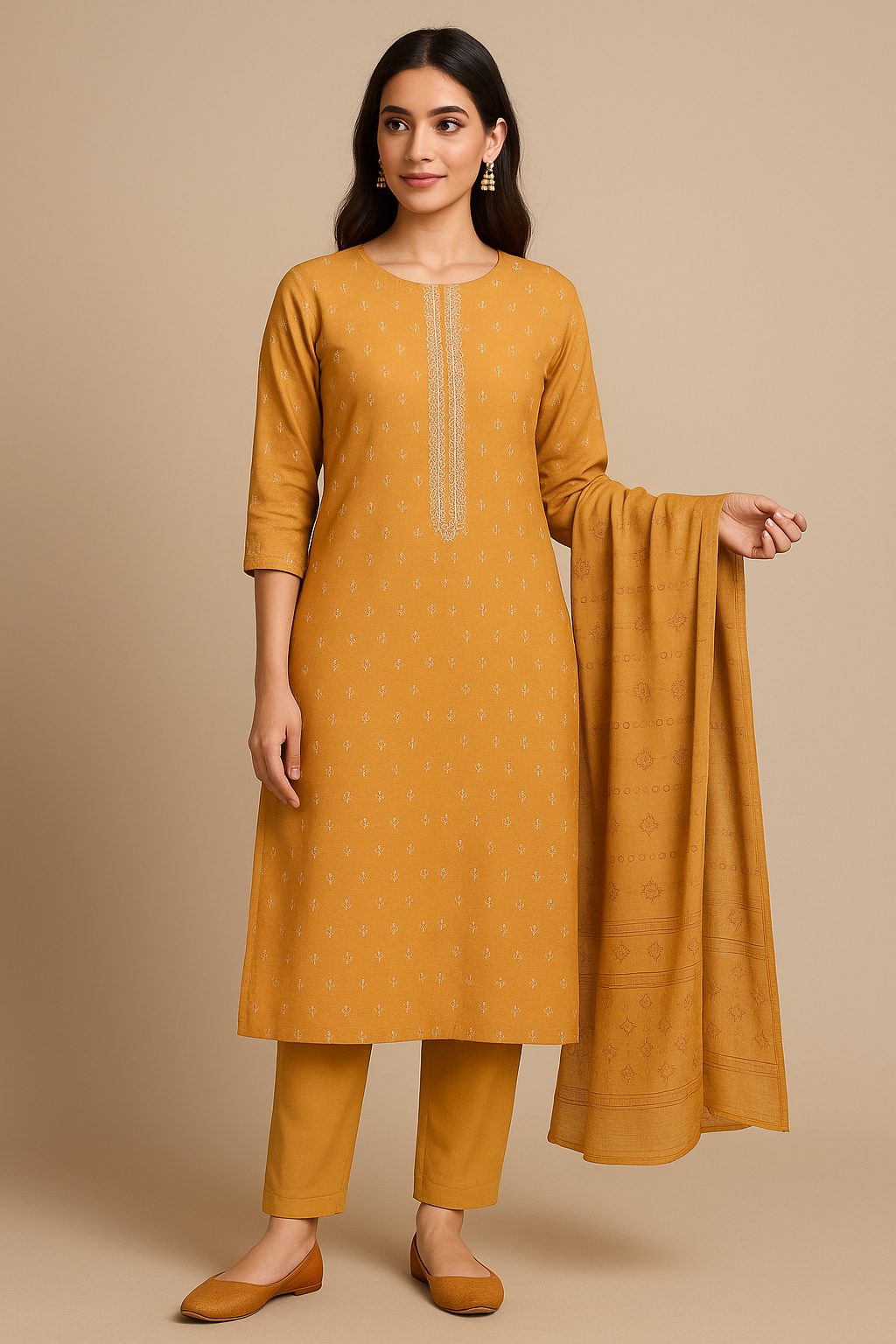 Mustard Musleen Elegance Suit - Image 2