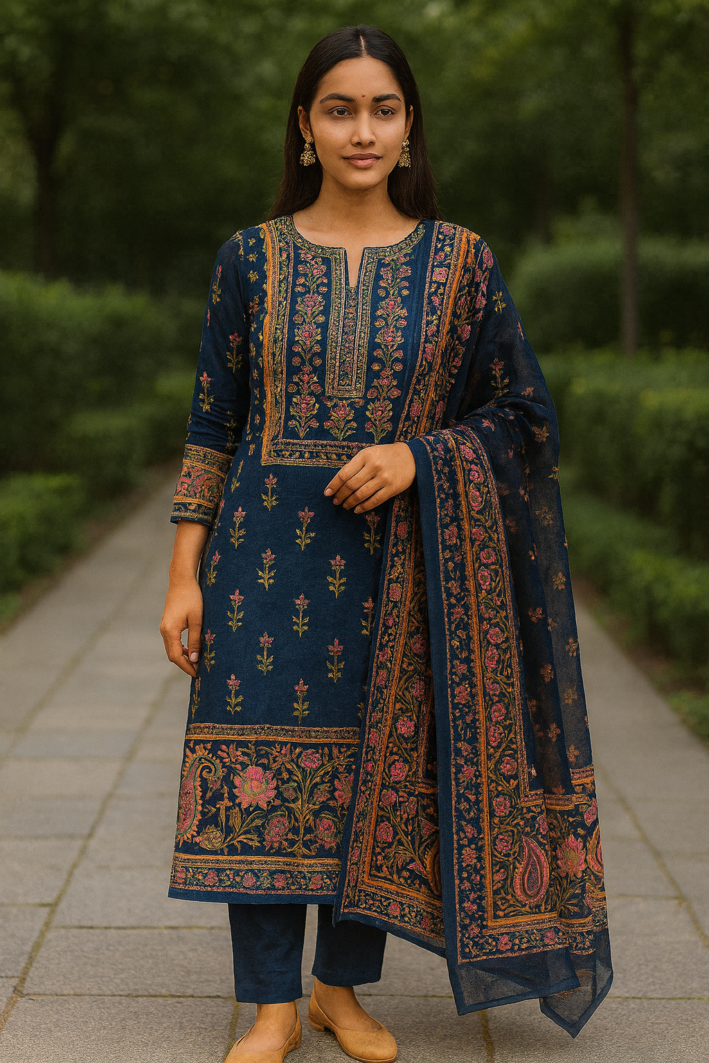 Royal Bloom Musleen Cotton Suit