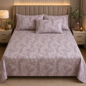 Pink and white bedsheet set