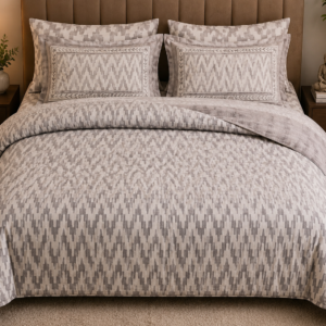 Beige check comforter