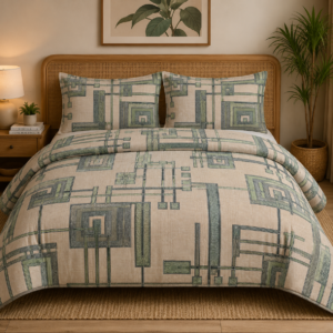 Grid Printed Bedsheet