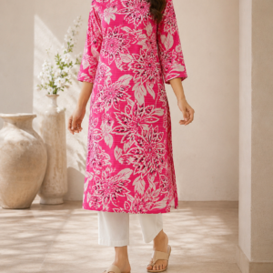 Blush Blossom Floral Print Kurti