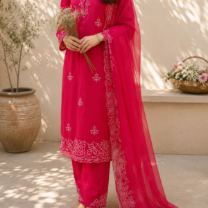 Ruby Bloom Embroidered Suit Set