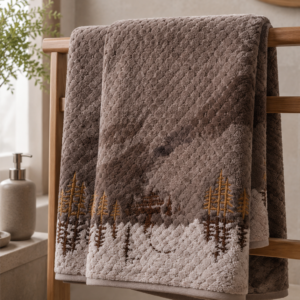 Tich button bath towels