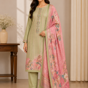 Blush Meadow Embroidered Suit
