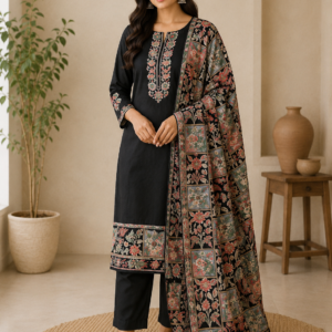 Musleen Floral Noir Suit