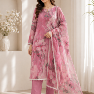 Blush Bloom Musleen Suit